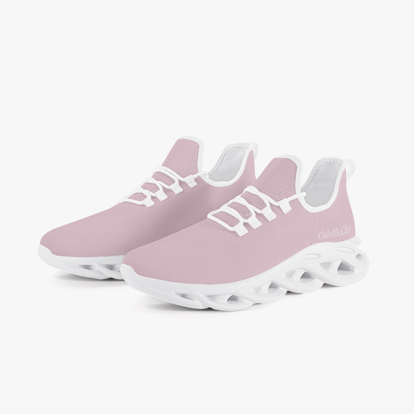 Caleb’s Clo Mesh Knit Sneakers- Light Pink